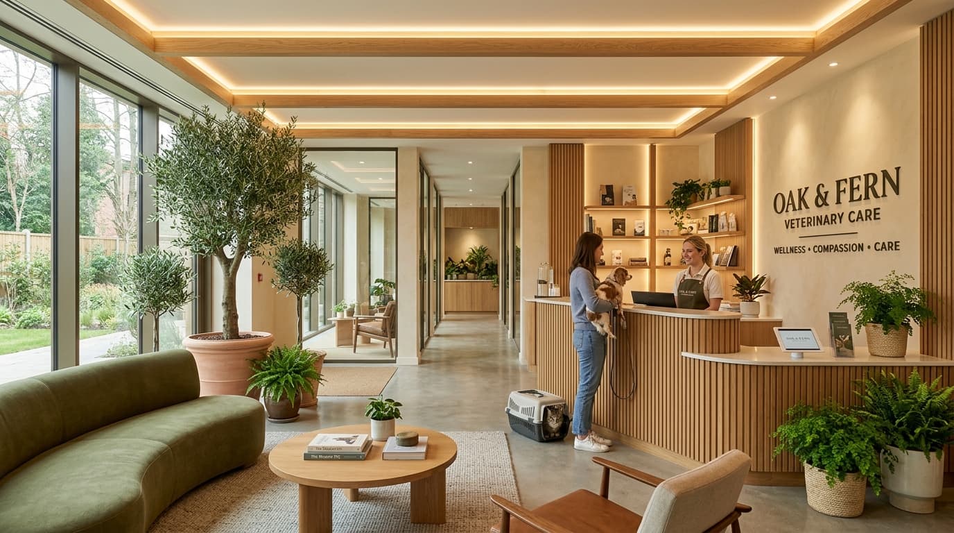 PawCare Veterinary hospital welcoming lobby